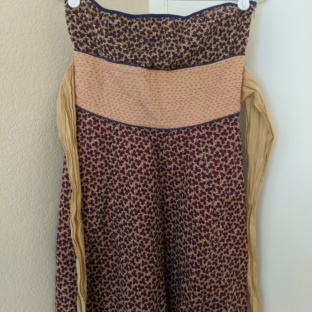 Free People strapless floral pattern dress size 6